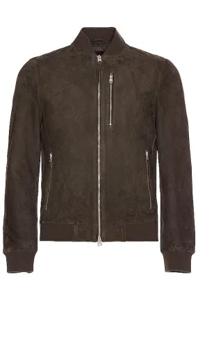 ALLSAINTS Kemble Suede Bomber in Grey