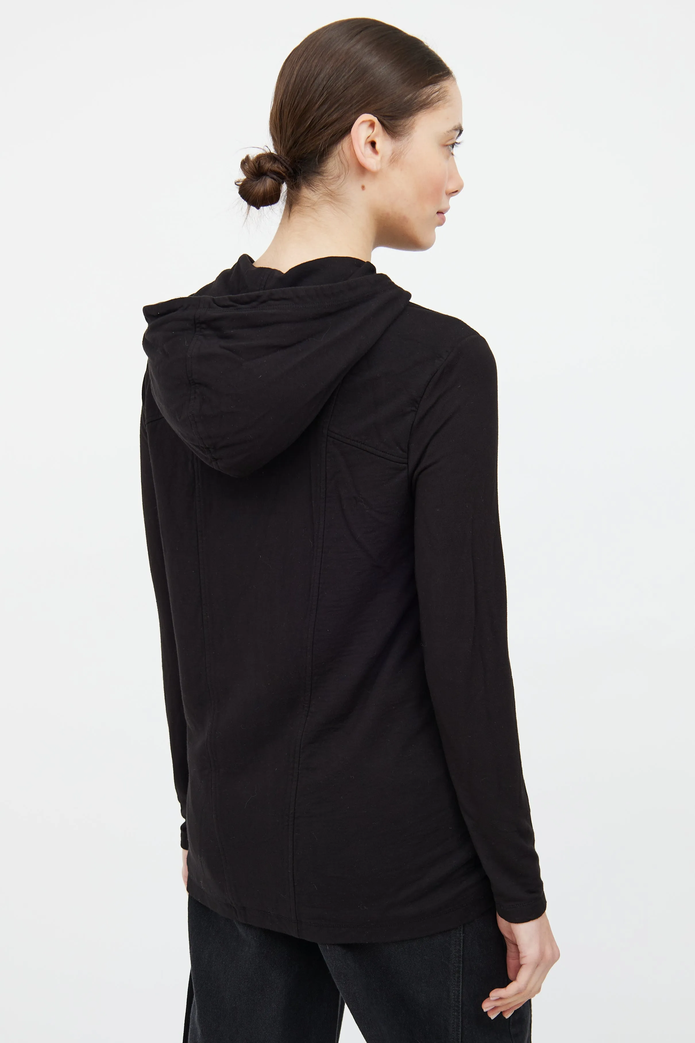 Asymmetrical Zip Hood Top