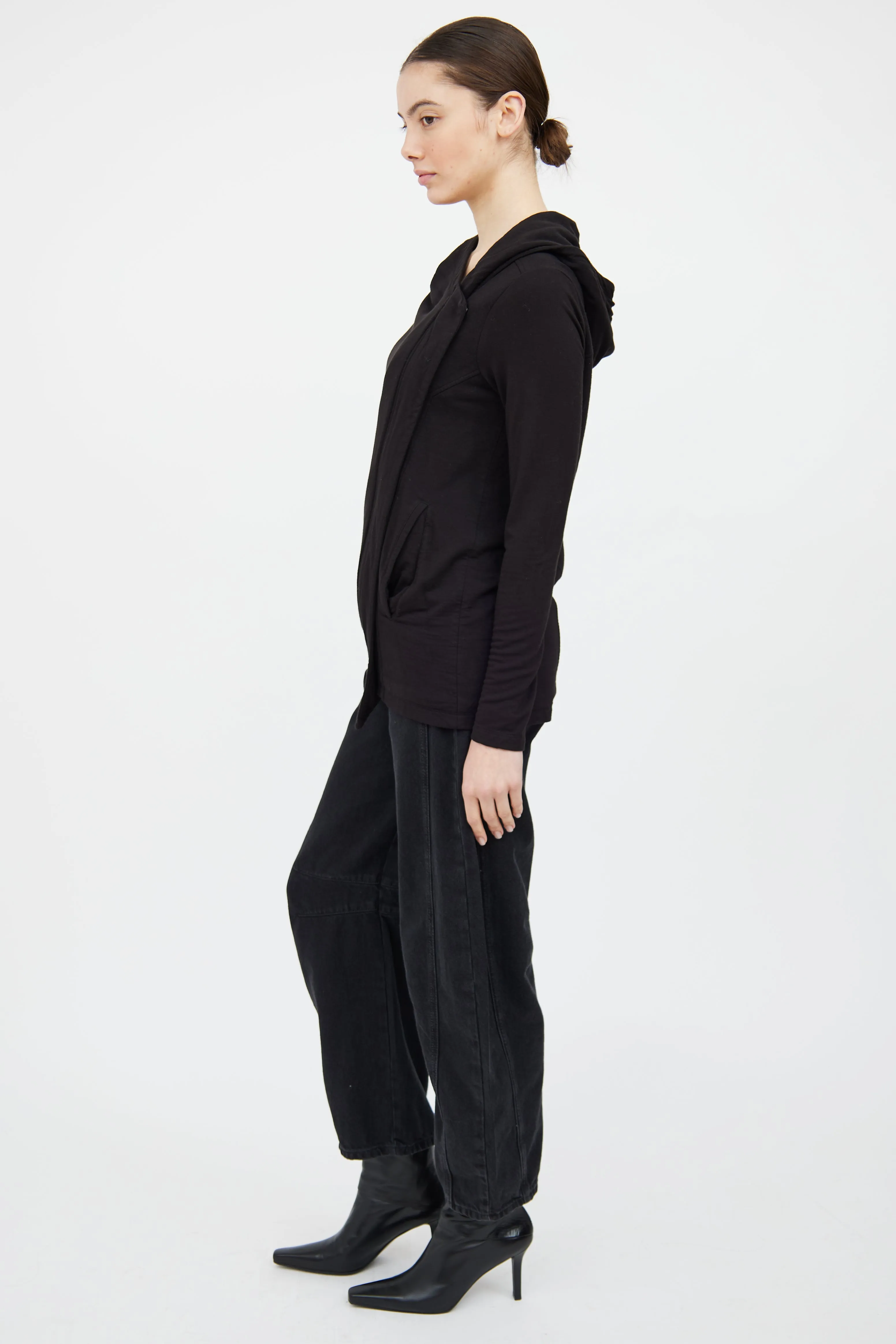 Asymmetrical Zip Hood Top