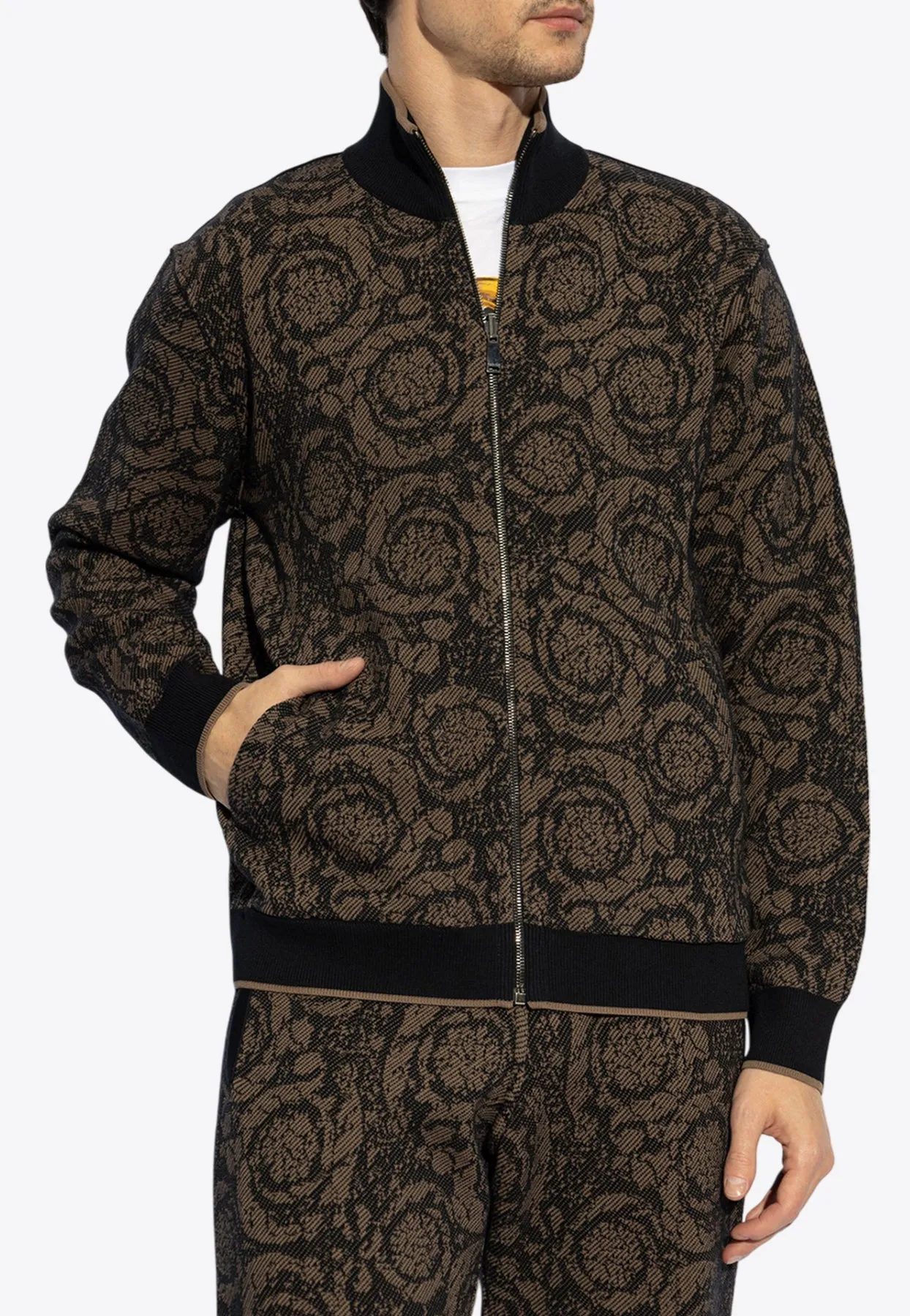 Barocco Jacquard Reversible Zip-Up Jacket