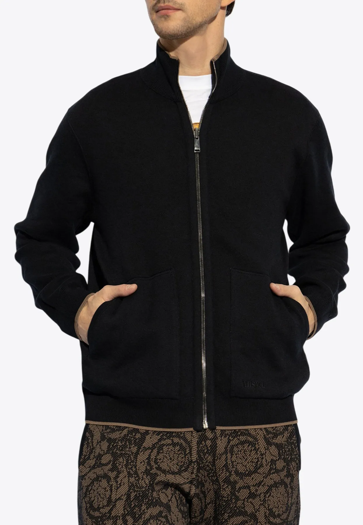 Barocco Jacquard Reversible Zip-Up Jacket