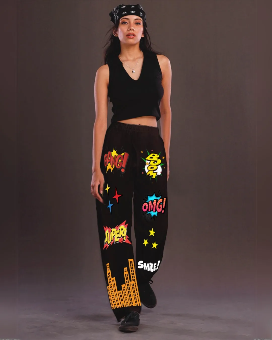 Black Adjustable Cargo Pants for Women - Bang