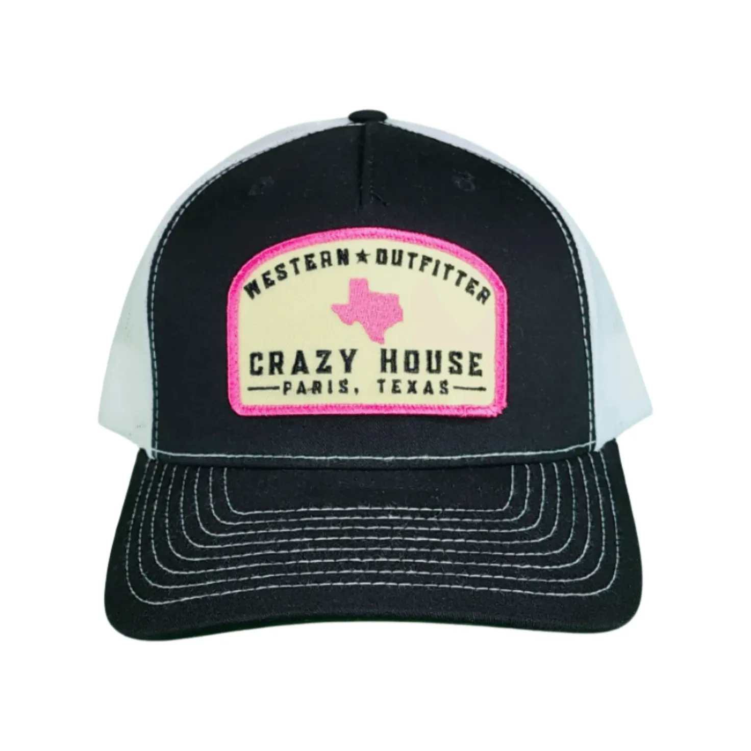 Black Snapback with Pink and Cream Outfitter Patch