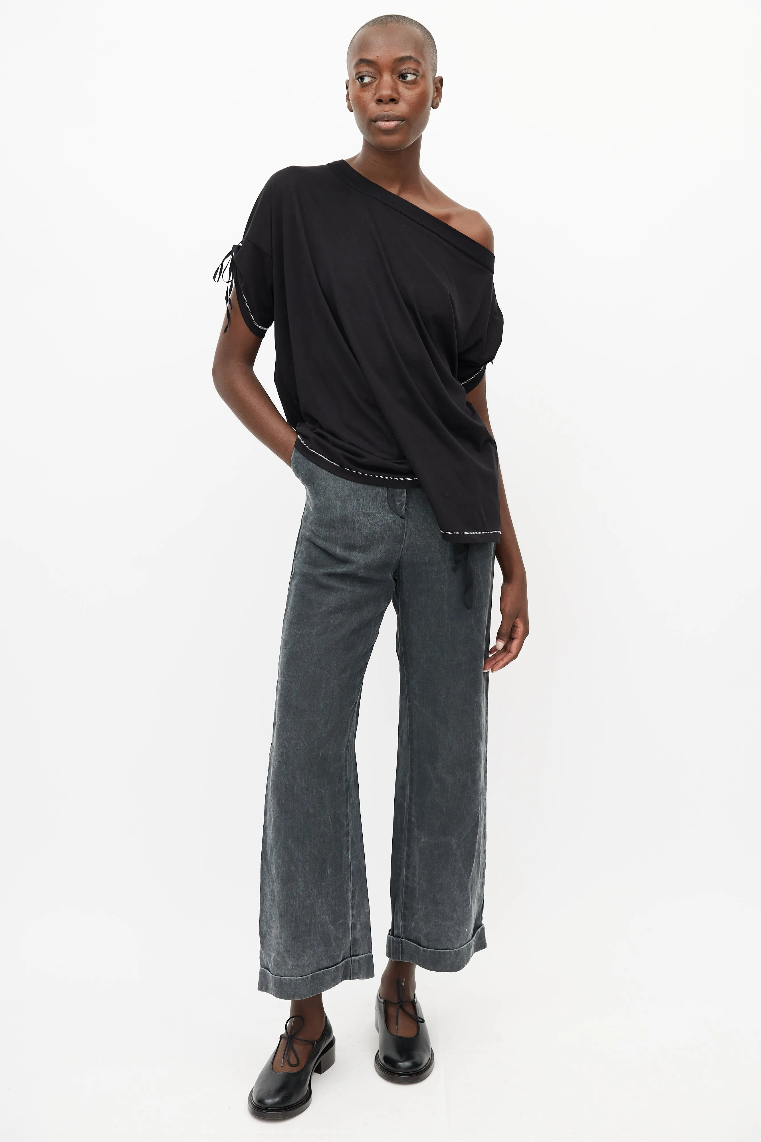 Black Tie Asymmetrical Top