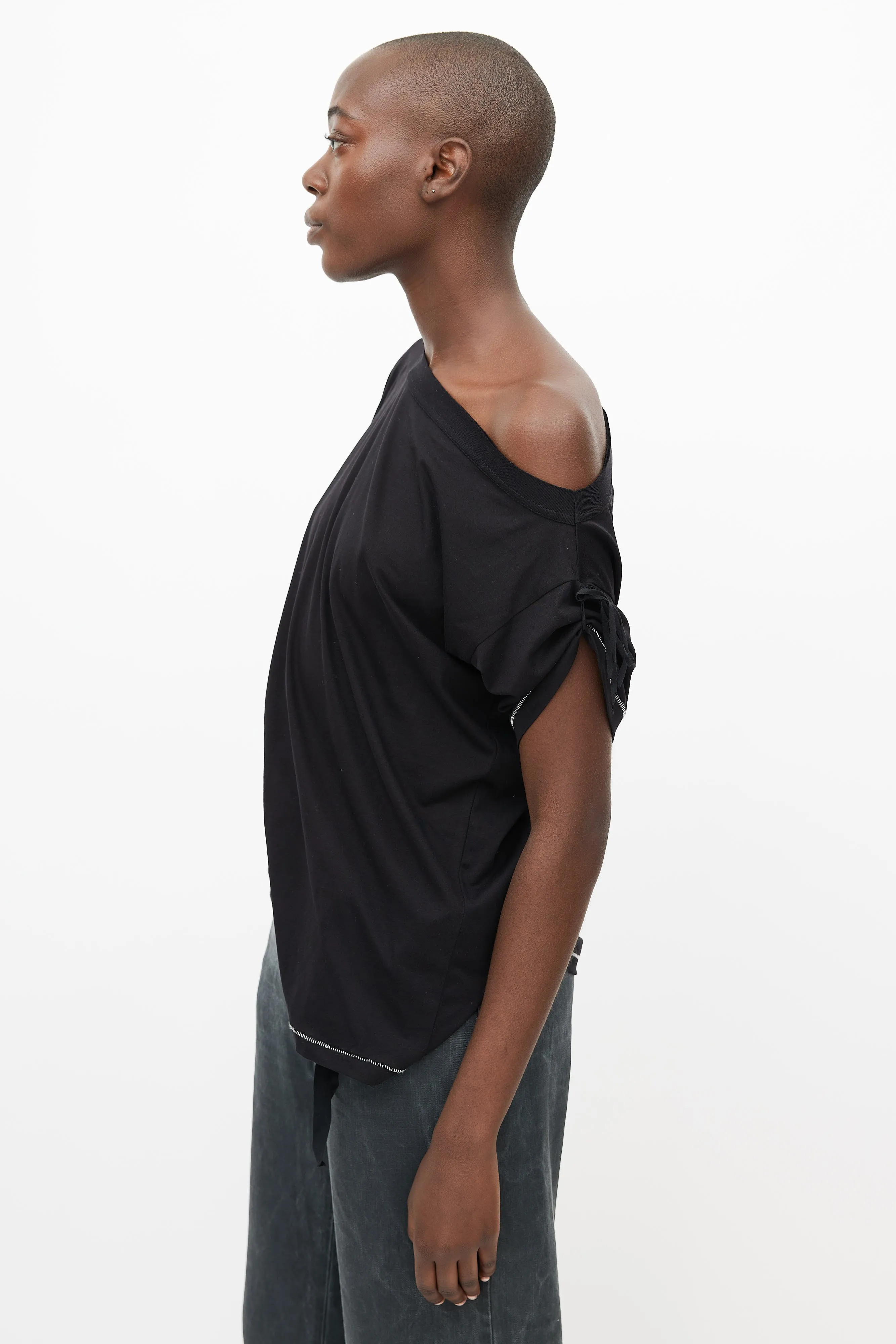 Black Tie Asymmetrical Top