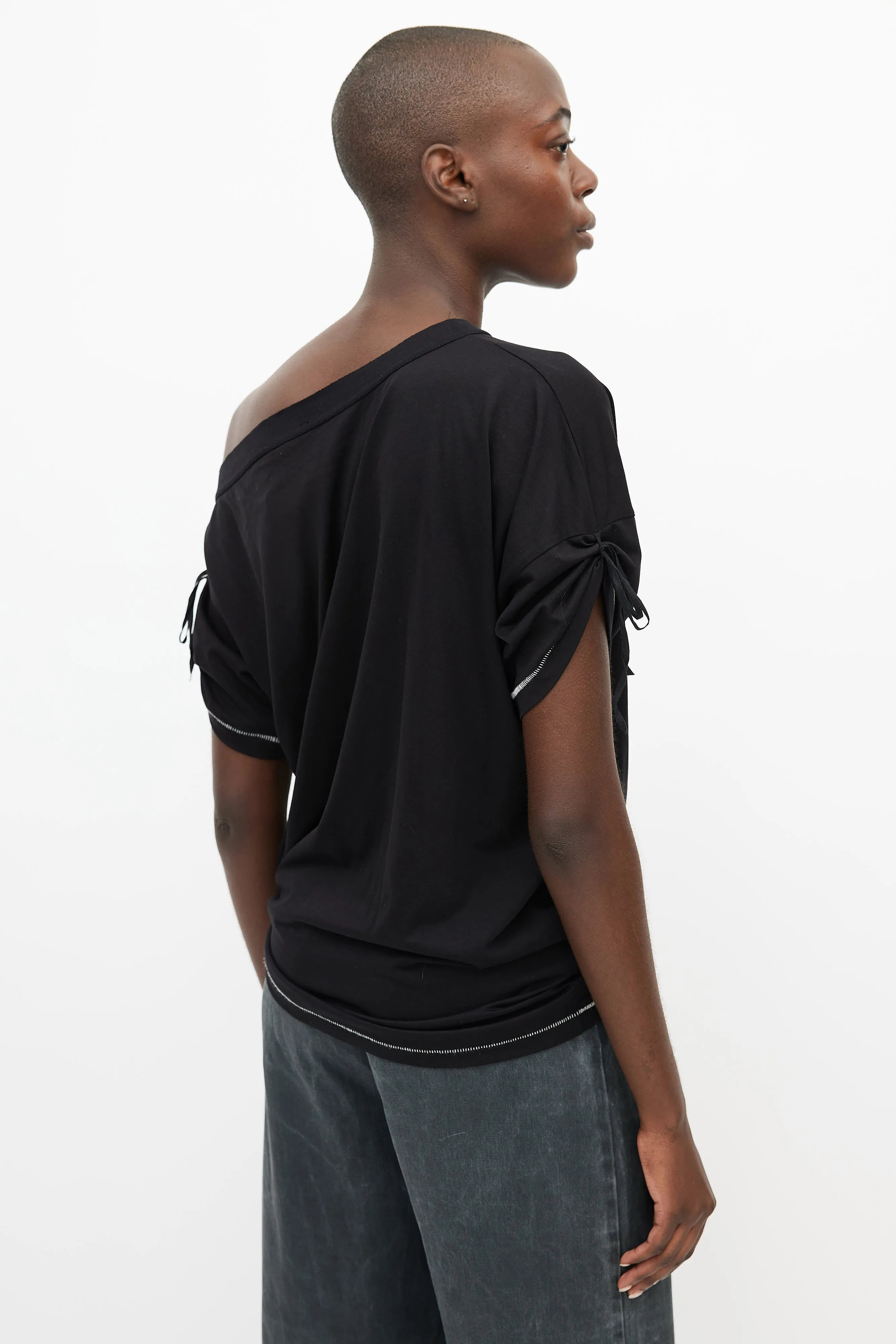 Black Tie Asymmetrical Top
