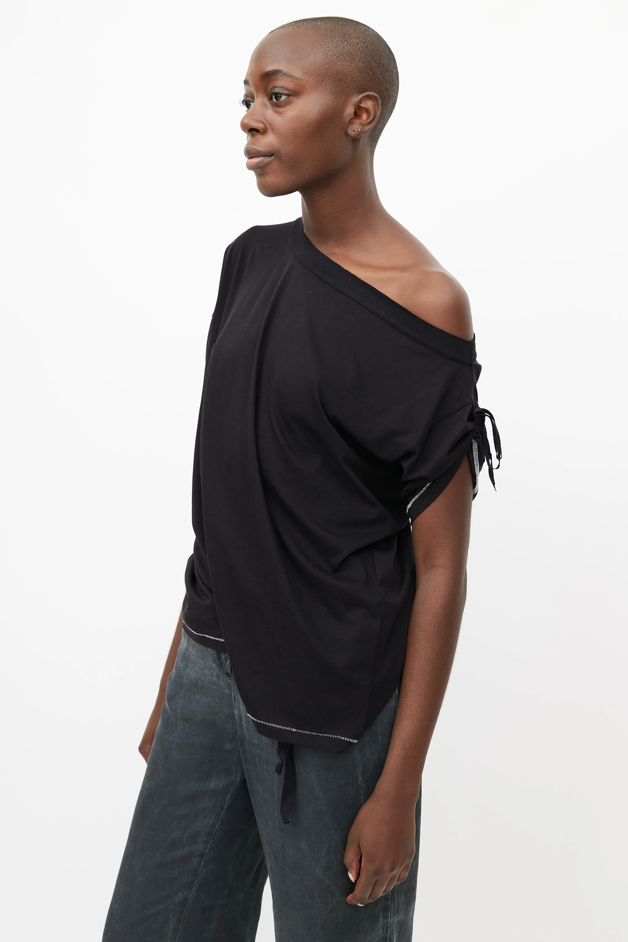 Black Tie Asymmetrical Top