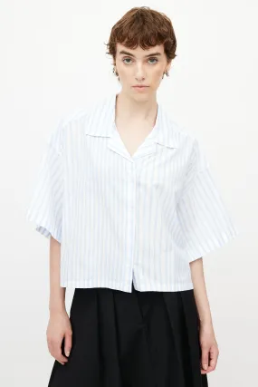Blue & White Striped Boxy Shirt