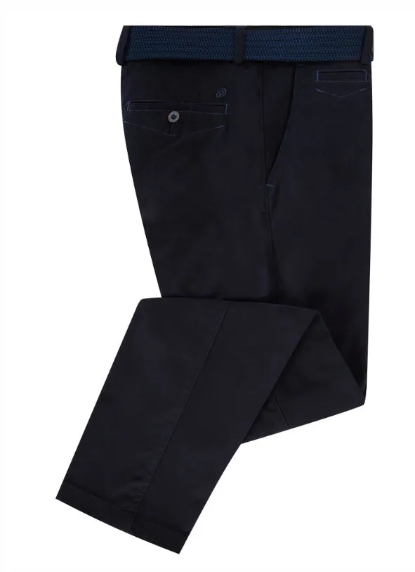Douglas Cotton Stretch Porter Chinos - Navy