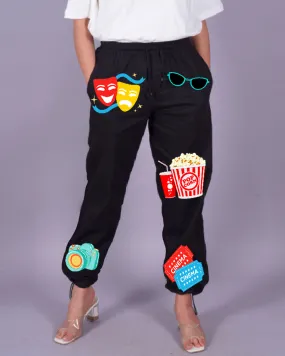 Femme Black Adjustable Cargo Pants - Popcorn Vibes
