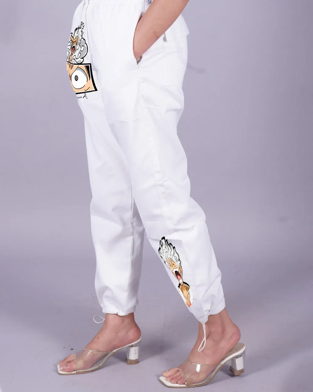 Femme Gear 5: Female White Adjustable Cargo Pants