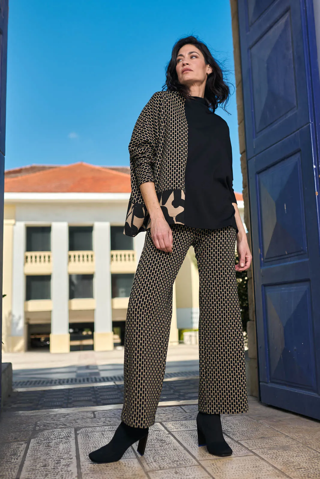 Funnel Neck Boxy Top, Mix
