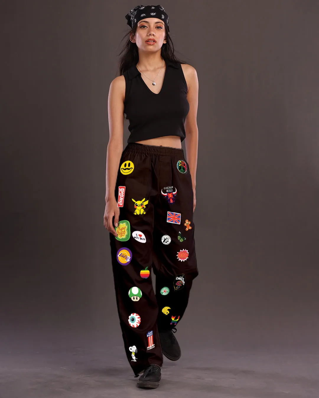 Get Funky in Black: Ladies' Adjustable Cargo Pants
