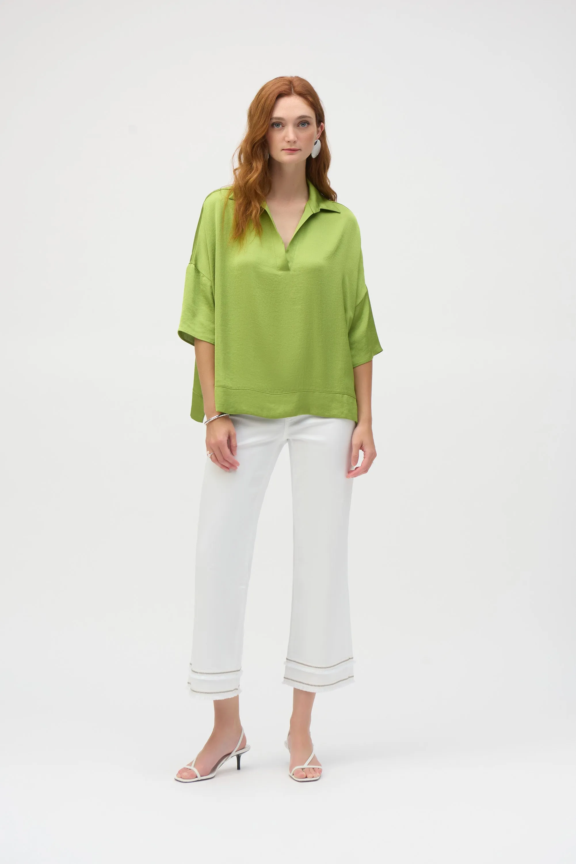 Hammered Satin Boxy Top
