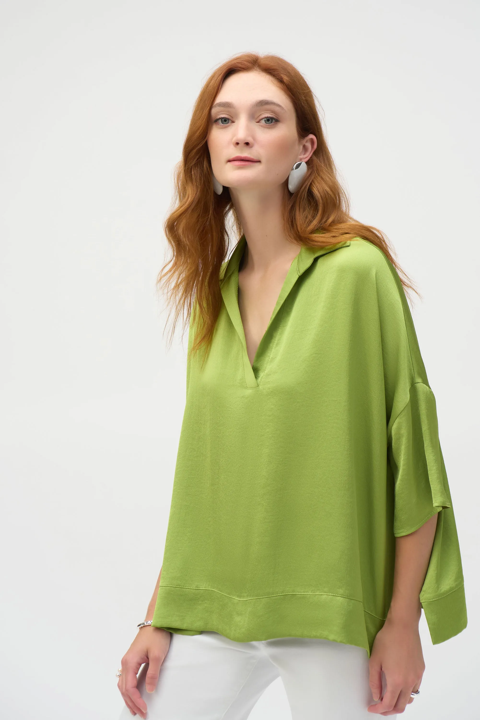 Hammered Satin Boxy Top
