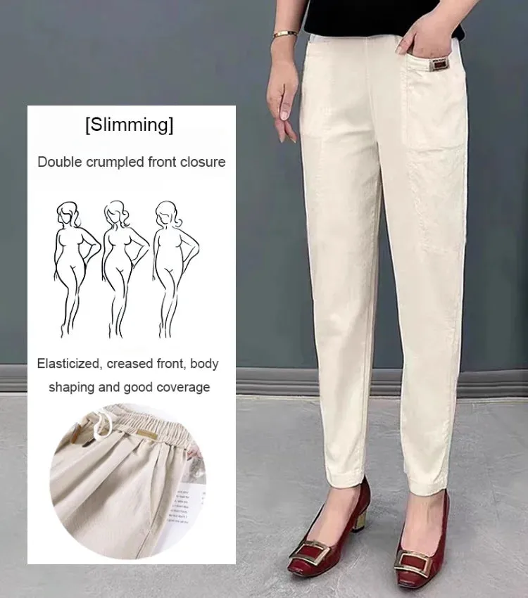 👖Hot Sale 49% OFF🔥Women's Elastic Waist Cotton Trousers