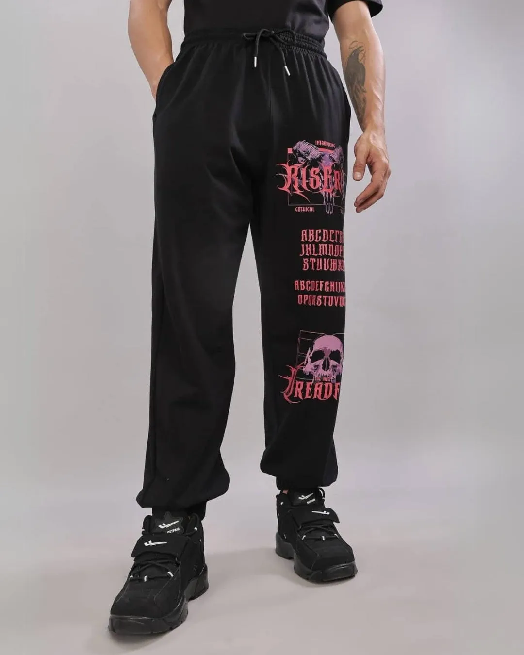 Men's Black Cotton Pant - Skull Trend(*)