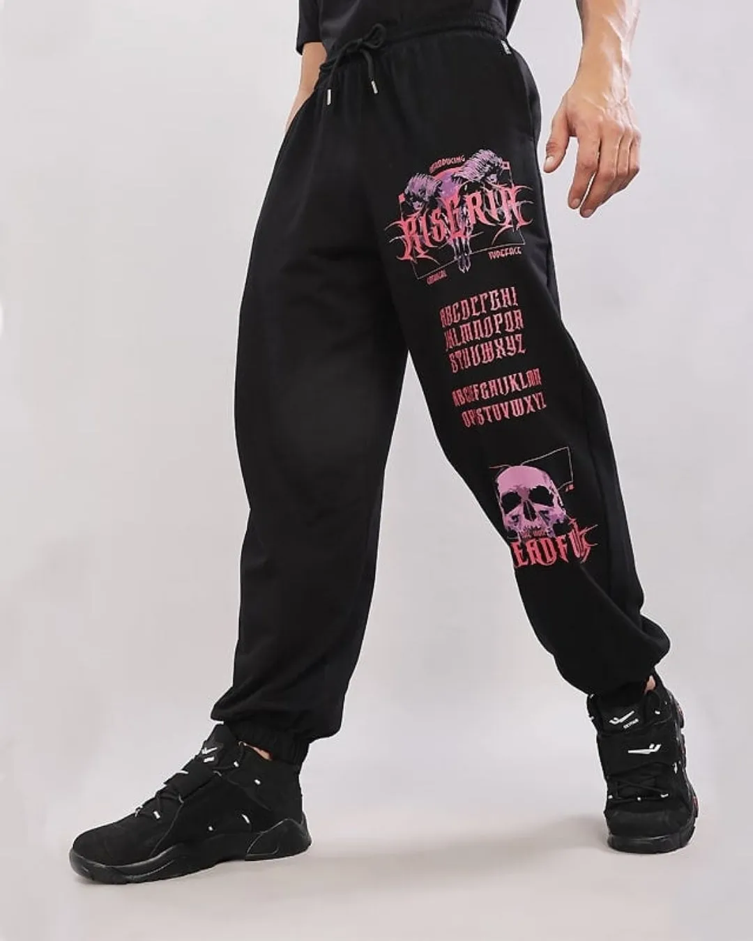Men's Black Cotton Pant - Skull Trend(*)