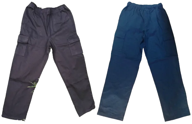 Mens CARGO PANTS Trousers Elastic Waist 100% COTTON Army Military PLAIN Casual