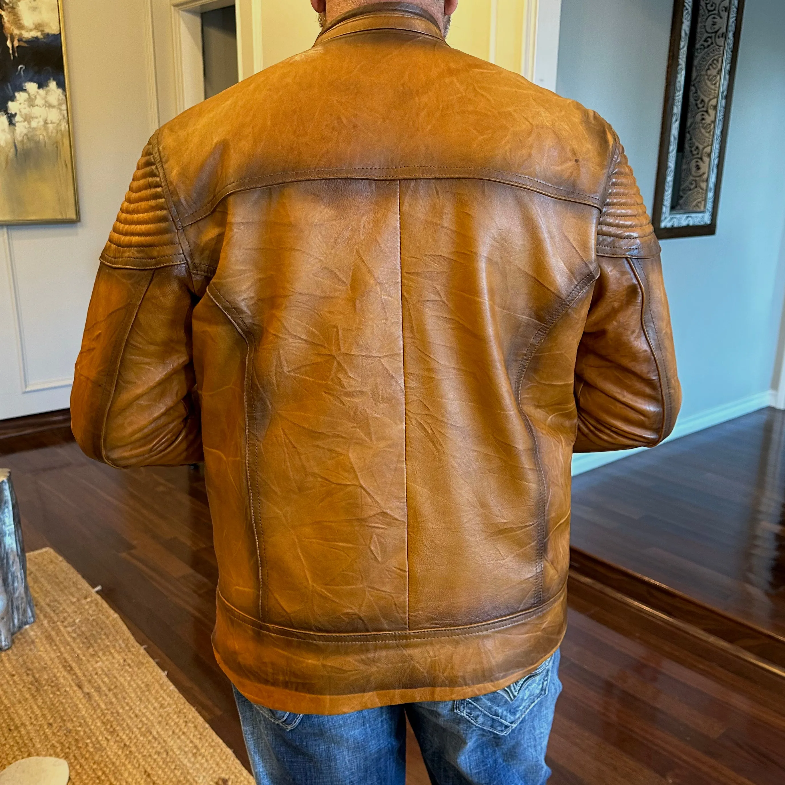 Ovine Distressed Roadster Leather Jacket