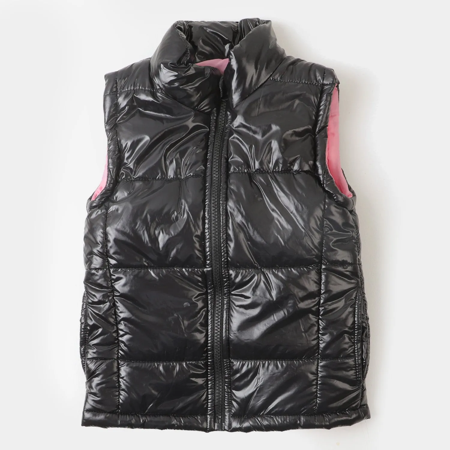 Teens Girls Quilted Jacket Basic S/L-BLACK