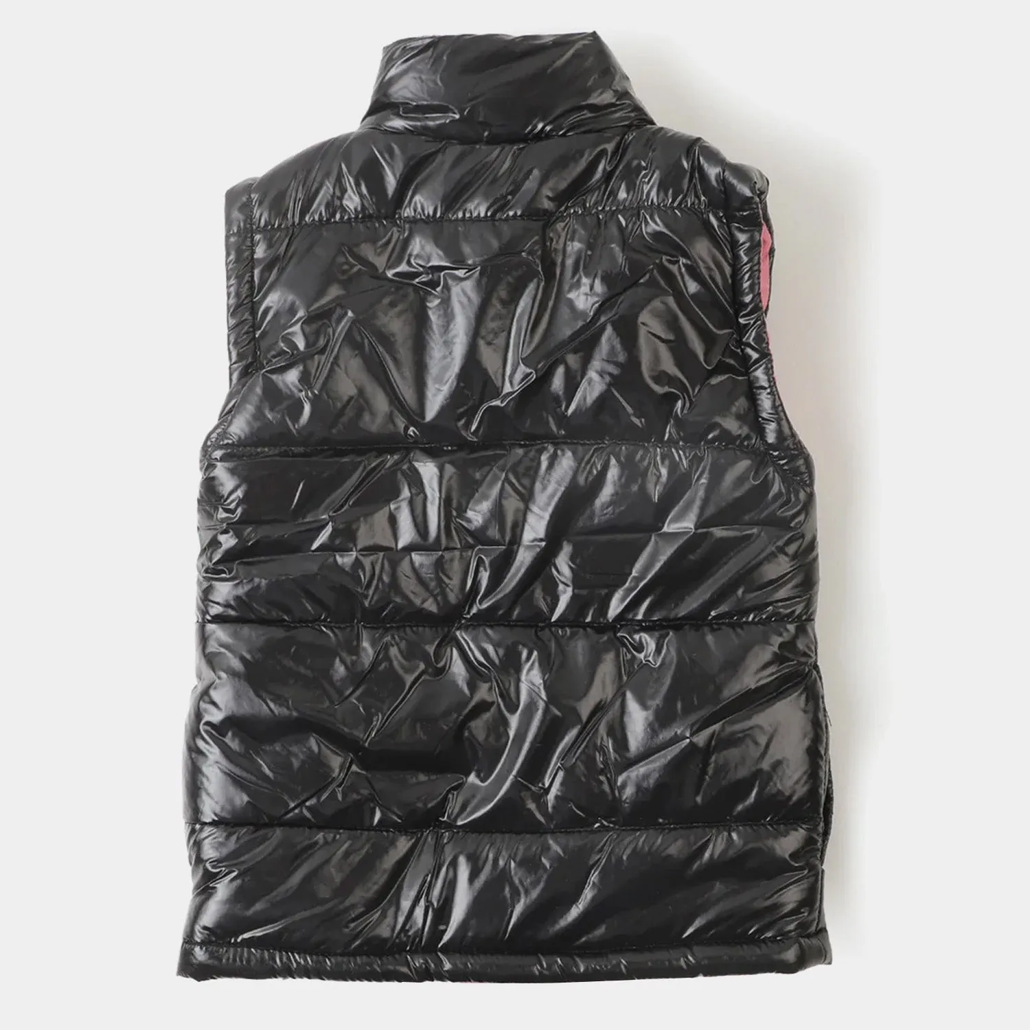 Teens Girls Quilted Jacket Basic S/L-BLACK