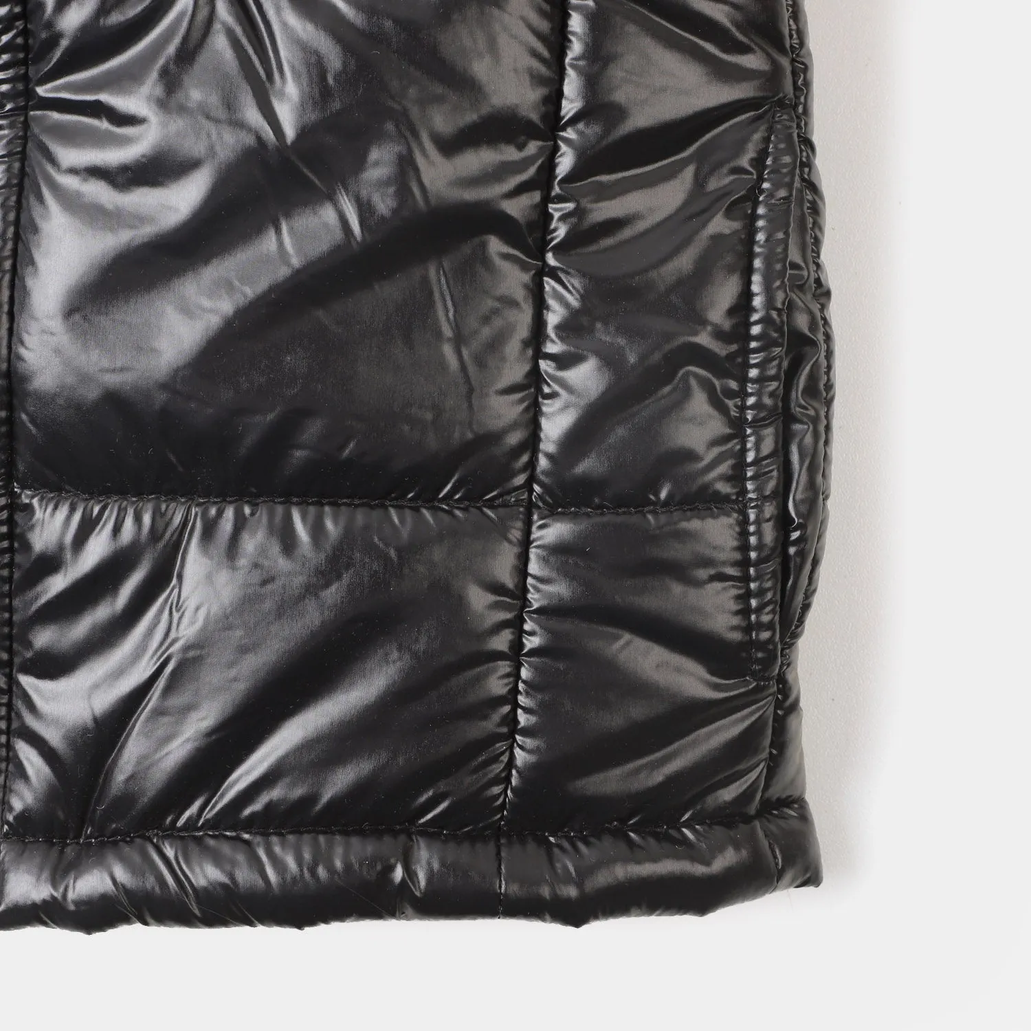 Teens Girls Quilted Jacket Basic S/L-BLACK