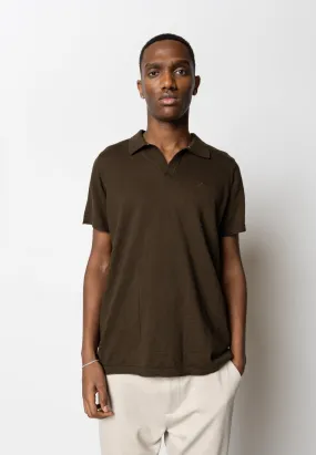 Thomas knitted polo - Dark Brown