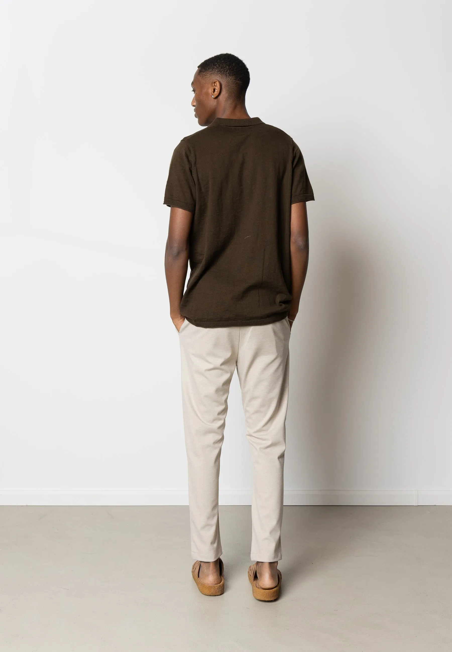 Thomas knitted polo - Dark Brown