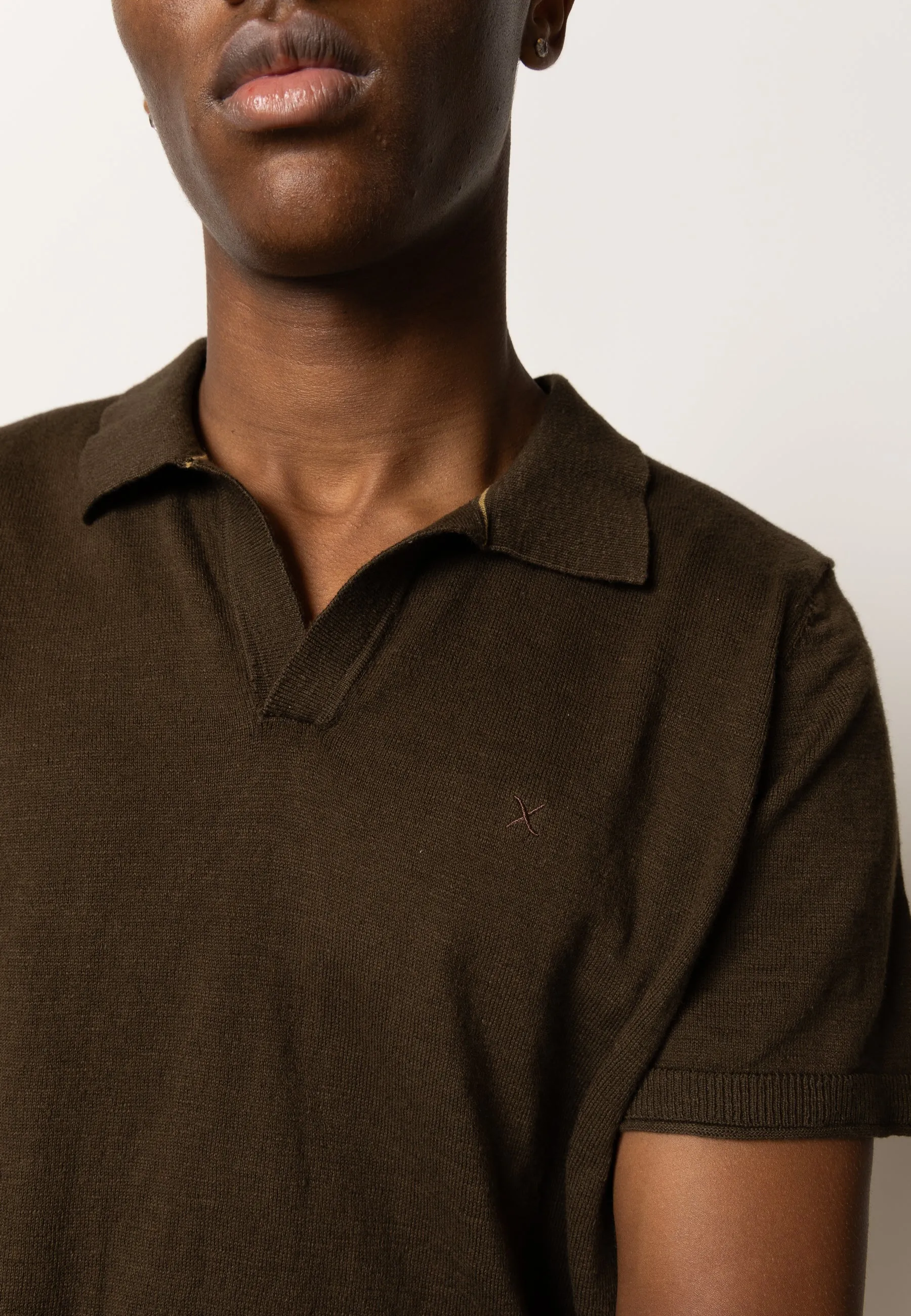 Thomas knitted polo - Dark Brown