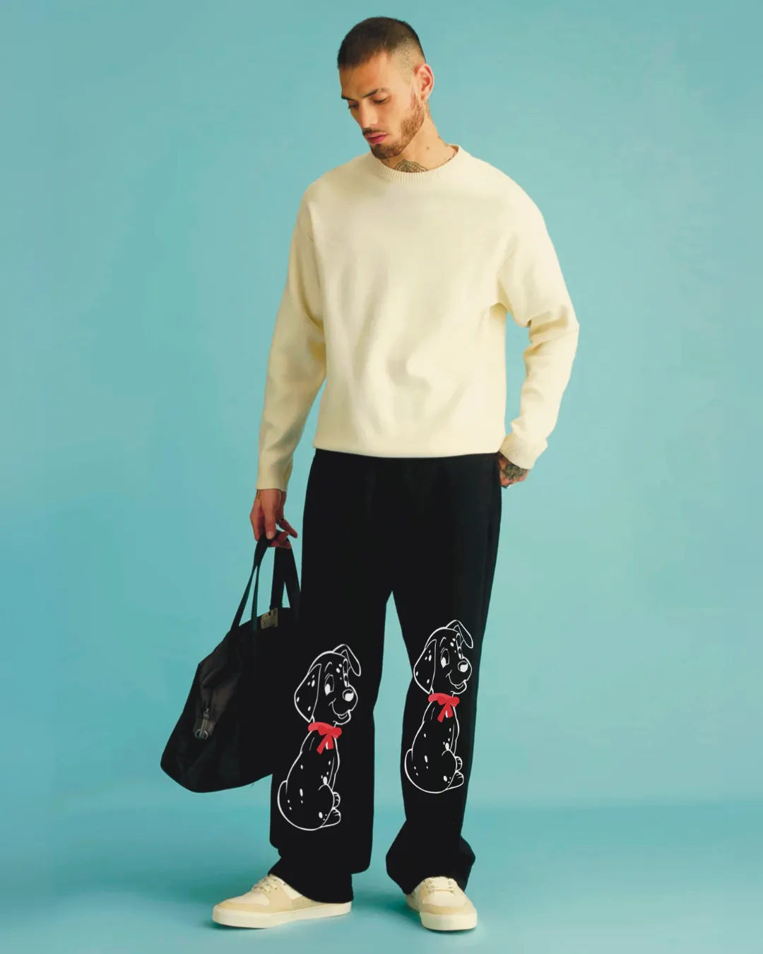 Unisex Black Cotton Pant - Dog Edition(*)